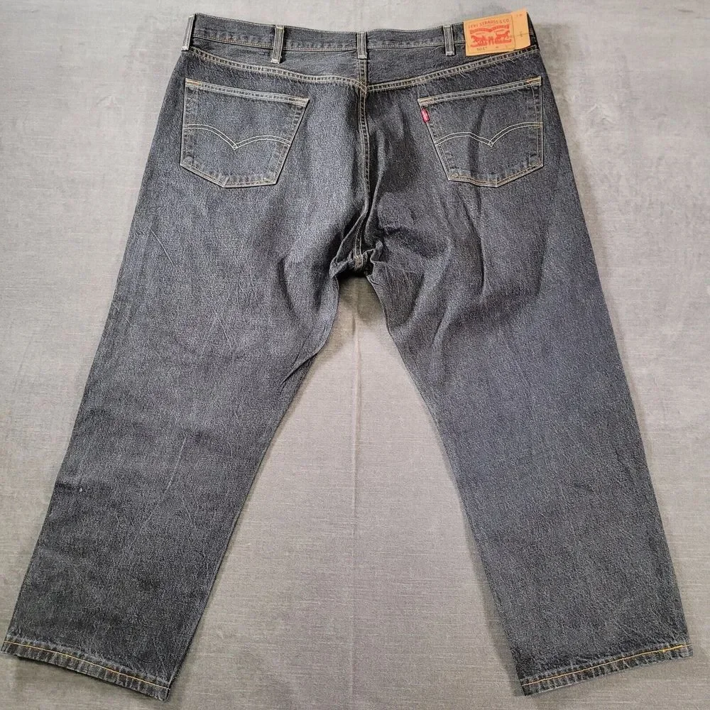 Levis 501 Button Fly Faded‎ Black Baggy Jeans Actual Size 43 x 26 Flawed